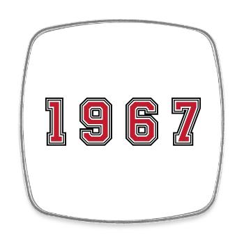 1967 Jahr Zahl - Viereckiger Kühlschrankmagnet - Weiß - Vorne