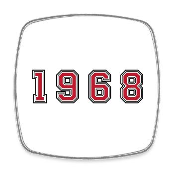 1968 Jahr Zahl - Viereckiger Kühlschrankmagnet - Weiß - Vorne
