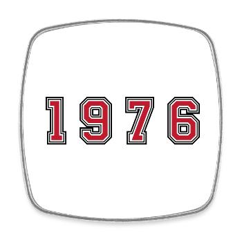 1976 year number - Square fridge magnet - white - Front