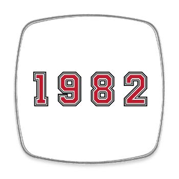 1982 Jahr Zahl - Viereckiger Kühlschrankmagnet - Weiß - Vorne