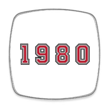 Numéro de l’année 1980 - Magnet carré - blanc - Devant