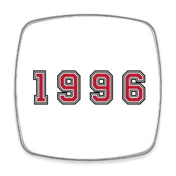 1996 year number - Square fridge magnet - white - Front