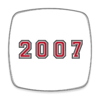 2007 year number - Square fridge magnet - white - Front