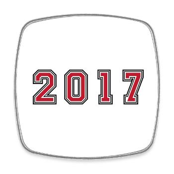 2017 Jahr Zahl - Viereckiger Kühlschrankmagnet - Weiß - Vorne