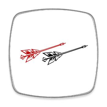 Darts Team Dartpfeile Symbol - Viereckiger Kühlschrankmagnet - Weiß - Vorne