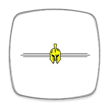 Spartan Helmet Logo - Square fridge magnet - white - Front