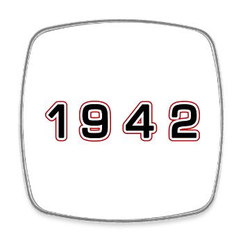 1942 Jahr Zahl - Viereckiger Kühlschrankmagnet - Weiß - Vorne