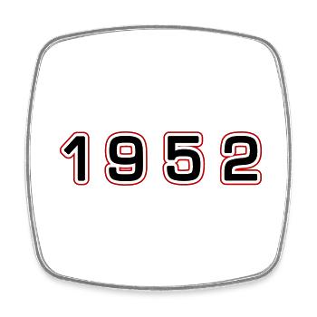 1952 Jahr Zahl - Viereckiger Kühlschrankmagnet - Weiß - Vorne