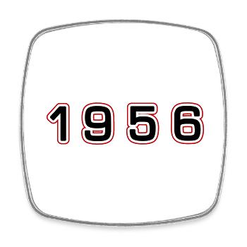 1956 Year Number - Square fridge magnet - white - Front