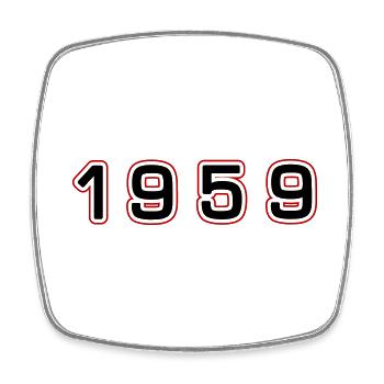 1959 Jahr Zahl - Viereckiger Kühlschrankmagnet - Weiß - Vorne