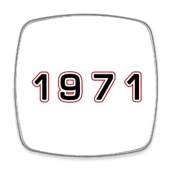 1971 Year Number - Square fridge magnet - white - Front