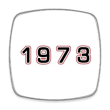 1973 Jahr Zahl - Viereckiger Kühlschrankmagnet - Weiß - Vorne