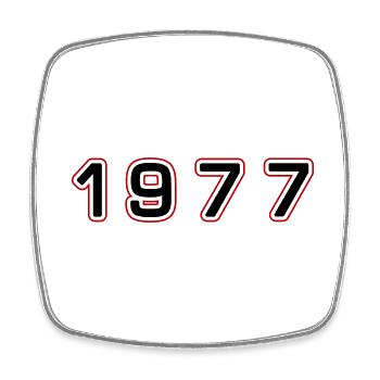 1977 Jahr Zahl - Viereckiger Kühlschrankmagnet - Weiß - Vorne
