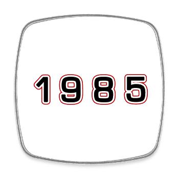 1985 Jahr Zahl - Viereckiger Kühlschrankmagnet - Weiß - Vorne