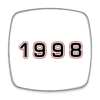 1998 Year Number - Square fridge magnet - white - Front