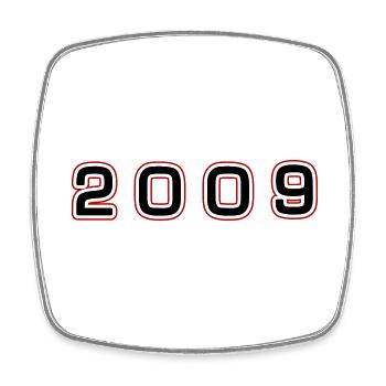 2009 Year Number - Square fridge magnet - white - Front