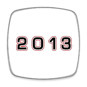 2013 Jahr Zahl - Viereckiger Kühlschrankmagnet - Weiß - Vorne