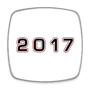 2017 Jahr Zahl - Viereckiger Kühlschrankmagnet - Weiß - Vorne