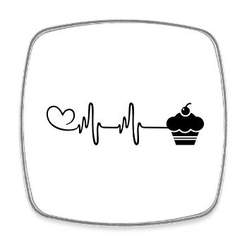 Muffin Pulse Heart Love - Magnet carré - blanc - Devant