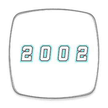 2002 Jahr Zahl - Viereckiger Kühlschrankmagnet - Weiß - Vorne