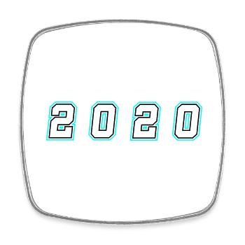 2020 Year Number - Square fridge magnet - white - Front