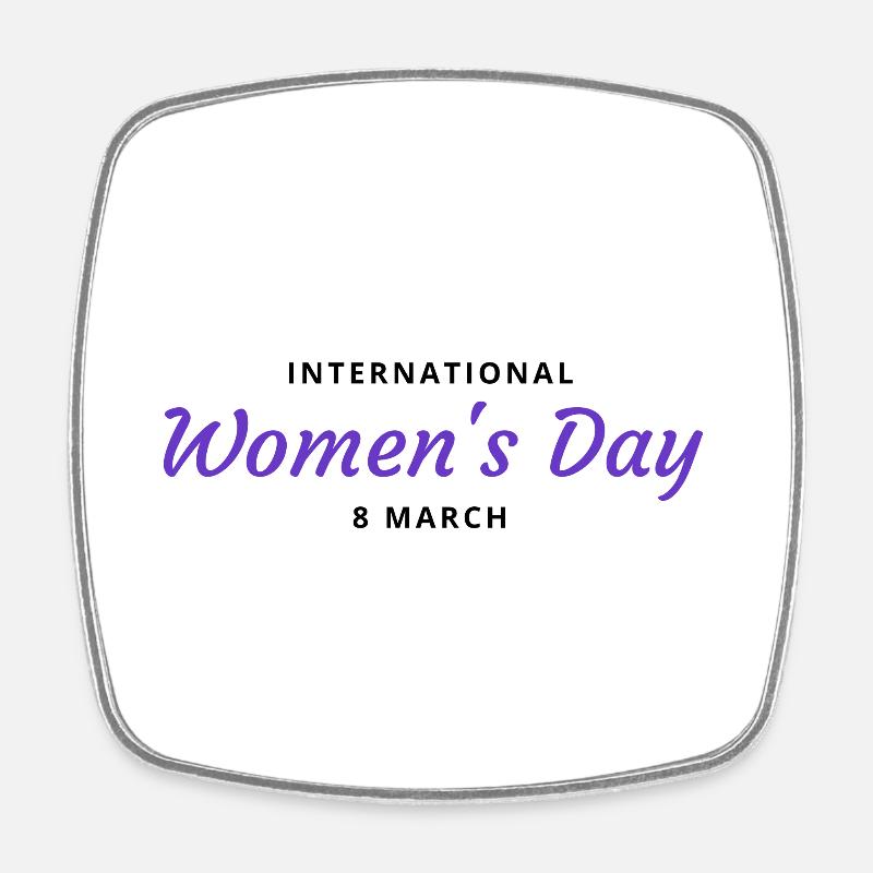 Women's Day - 8 March - Square fridge magnet - white