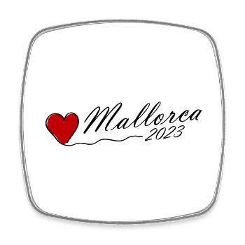 Mallorca 2023 Herz - Viereckiger Kühlschrankmagnet - Weiß - Vorne