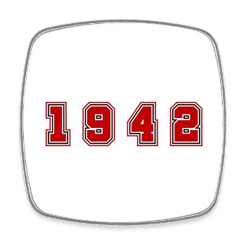 1942 Jahr Zahl - Viereckiger Kühlschrankmagnet - Weiß - Vorne
