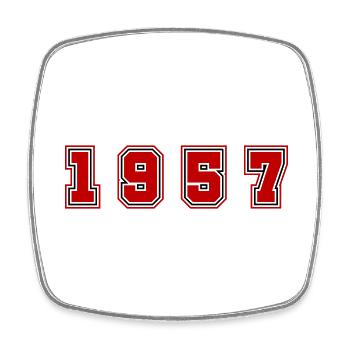 1957 Year Number - Square fridge magnet - white - Front