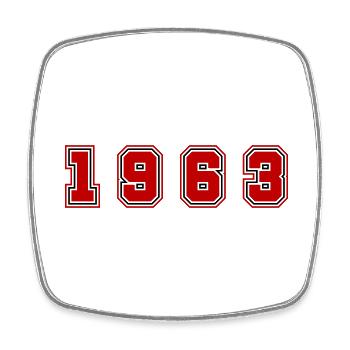1963 Jahr Zahl - Viereckiger Kühlschrankmagnet - Weiß - Vorne
