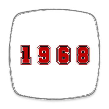 1968 Jahr Zahl - Viereckiger Kühlschrankmagnet - Weiß - Vorne