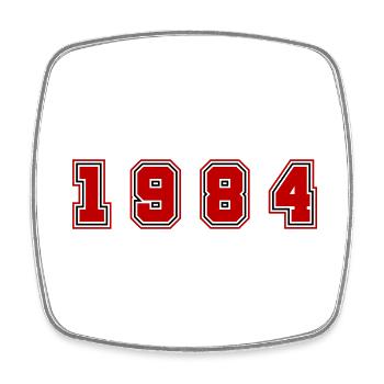 1984 Year Number - Square fridge magnet - white - Front