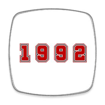 1992 Year Number - Square fridge magnet - white - Front