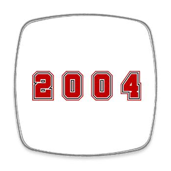 2004 Jahr Zahl - Viereckiger Kühlschrankmagnet - Weiß - Vorne