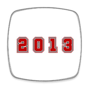2013 Year Number - Square fridge magnet - white - Front