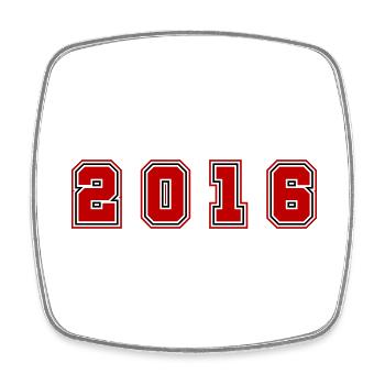 2016 Year Number - Square fridge magnet - white - Front