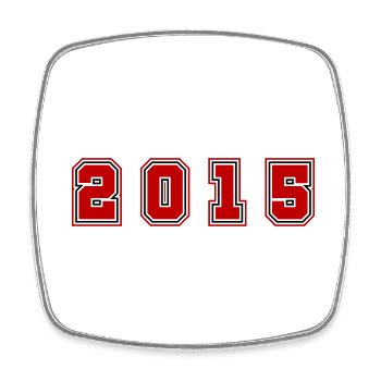 2015 Year Number - Square fridge magnet - white - Front