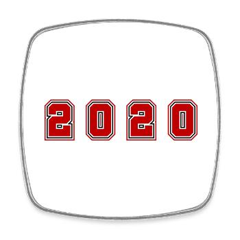 2020 Year Number - Square fridge magnet - white - Front