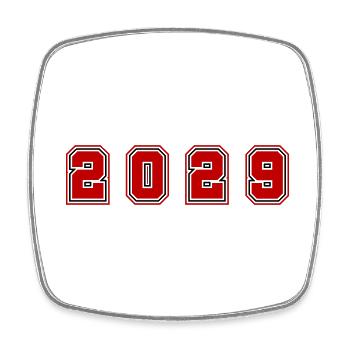 2029 Jahr Zahl - Viereckiger Kühlschrankmagnet - Weiß - Vorne