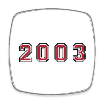 2003 Year Number - Square fridge magnet - white - Front