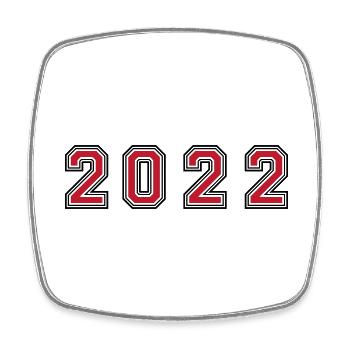 2022 Jahr Zahl - Viereckiger Kühlschrankmagnet - Weiß - Vorne