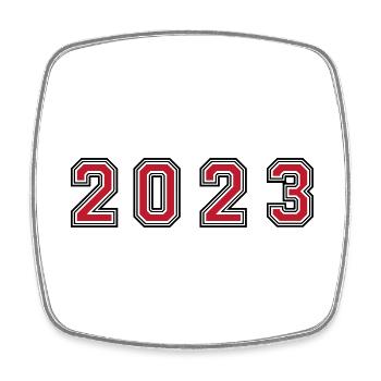 2023 Jahr Zahl - Viereckiger Kühlschrankmagnet - Weiß - Vorne