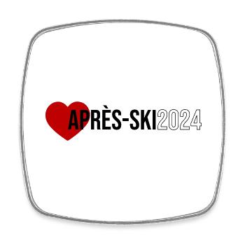 Après Ski 2024 Heart Holiday - Square fridge magnet - white - Front