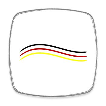 Germany flag icon line - Square fridge magnet - white - Front