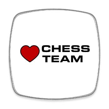 Chess Team Herz - Viereckiger Kühlschrankmagnet - Weiß - Vorne