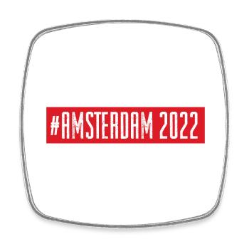 Amsterdam 2022 - Square fridge magnet - white - Front