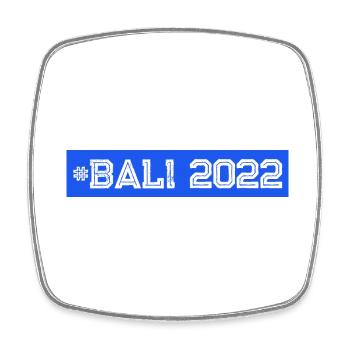 Bali 2022 - Viereckiger Kühlschrankmagnet - Weiß - Vorne