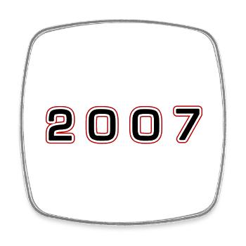 2007 Year Number - Square fridge magnet - white - Front