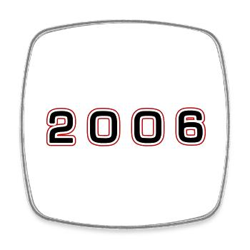 2006 Year Number - Square fridge magnet - white - Front