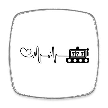 Slot Pulse Heart Love Casino - Square fridge magnet - white - Front